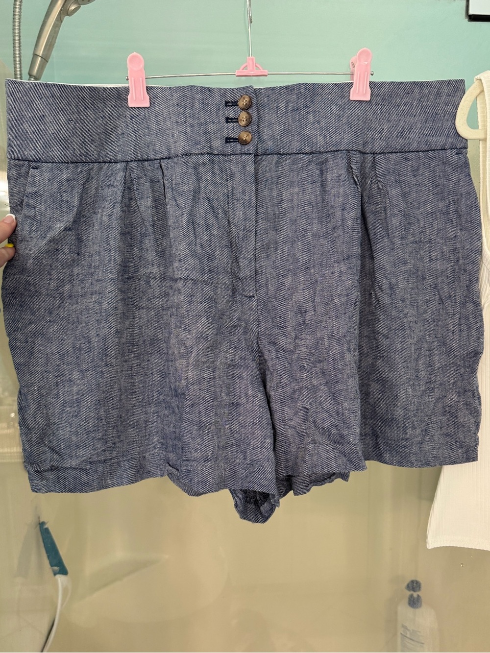 NWOT- Linen High-Waist Tailored Shorts
